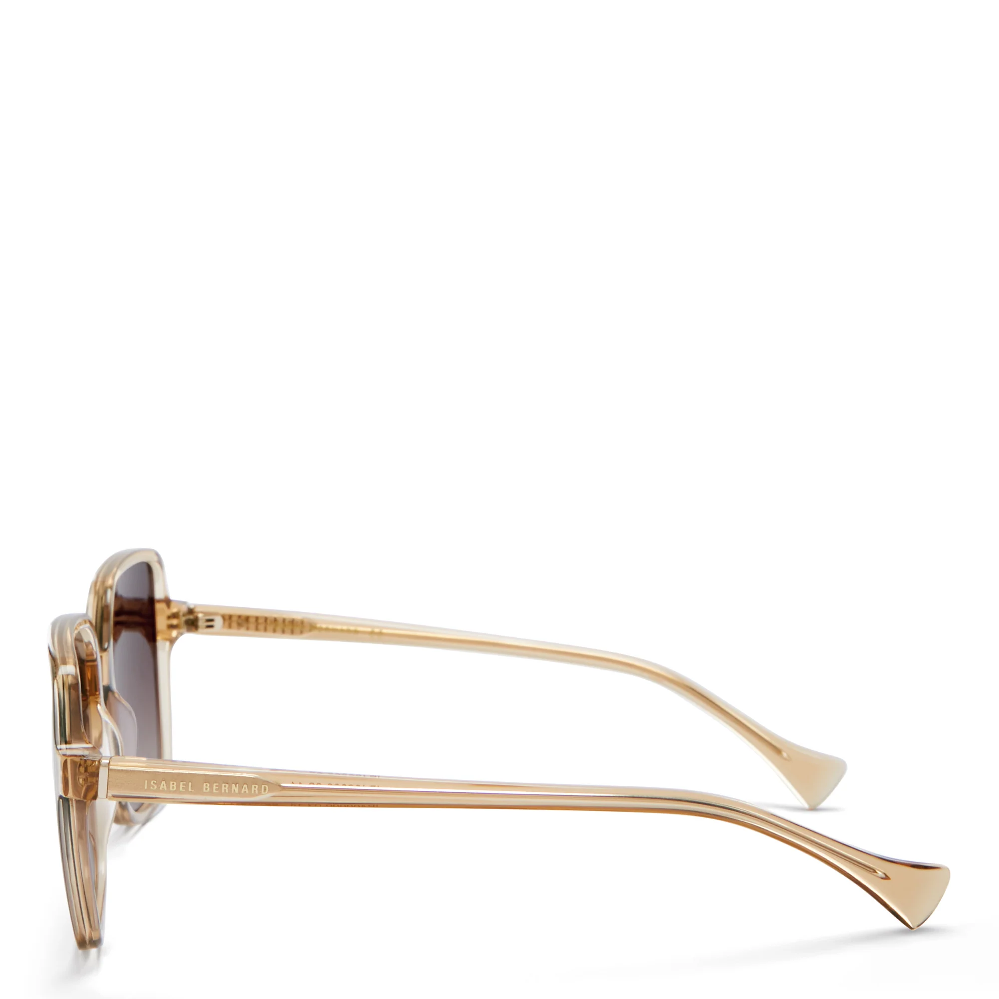 La Villette Rene transparent beige square sunglasses with brown lenses - Image 5