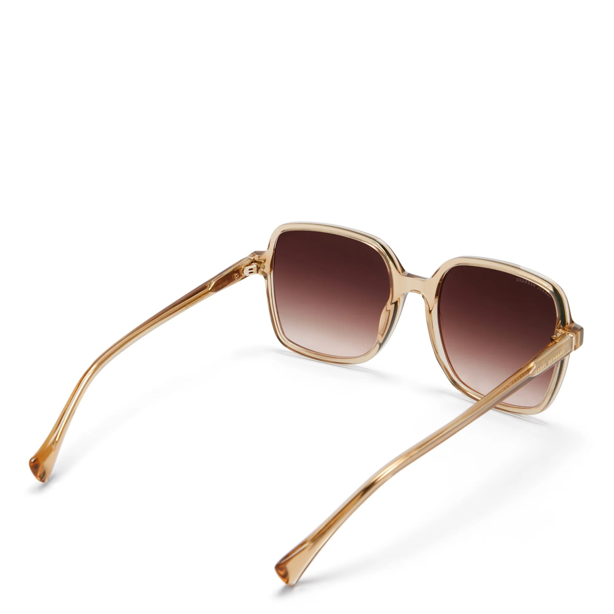 La Villette Rene transparent beige square sunglasses with brown lenses - Image 6