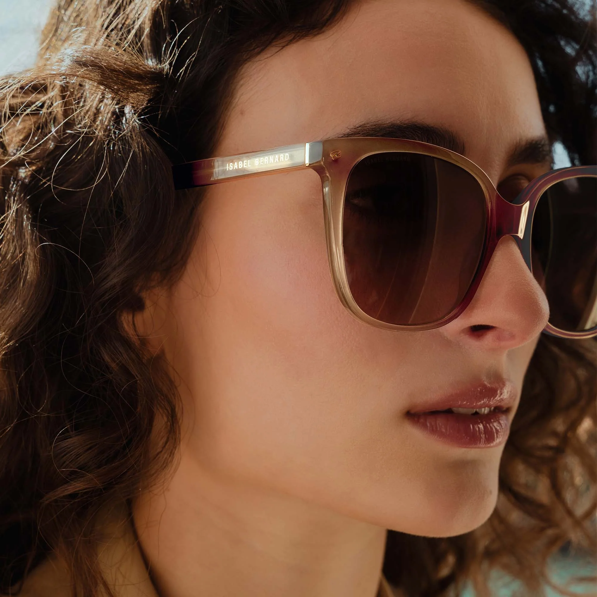 La Villette Raison transparant beige square sunglasses - Image 4