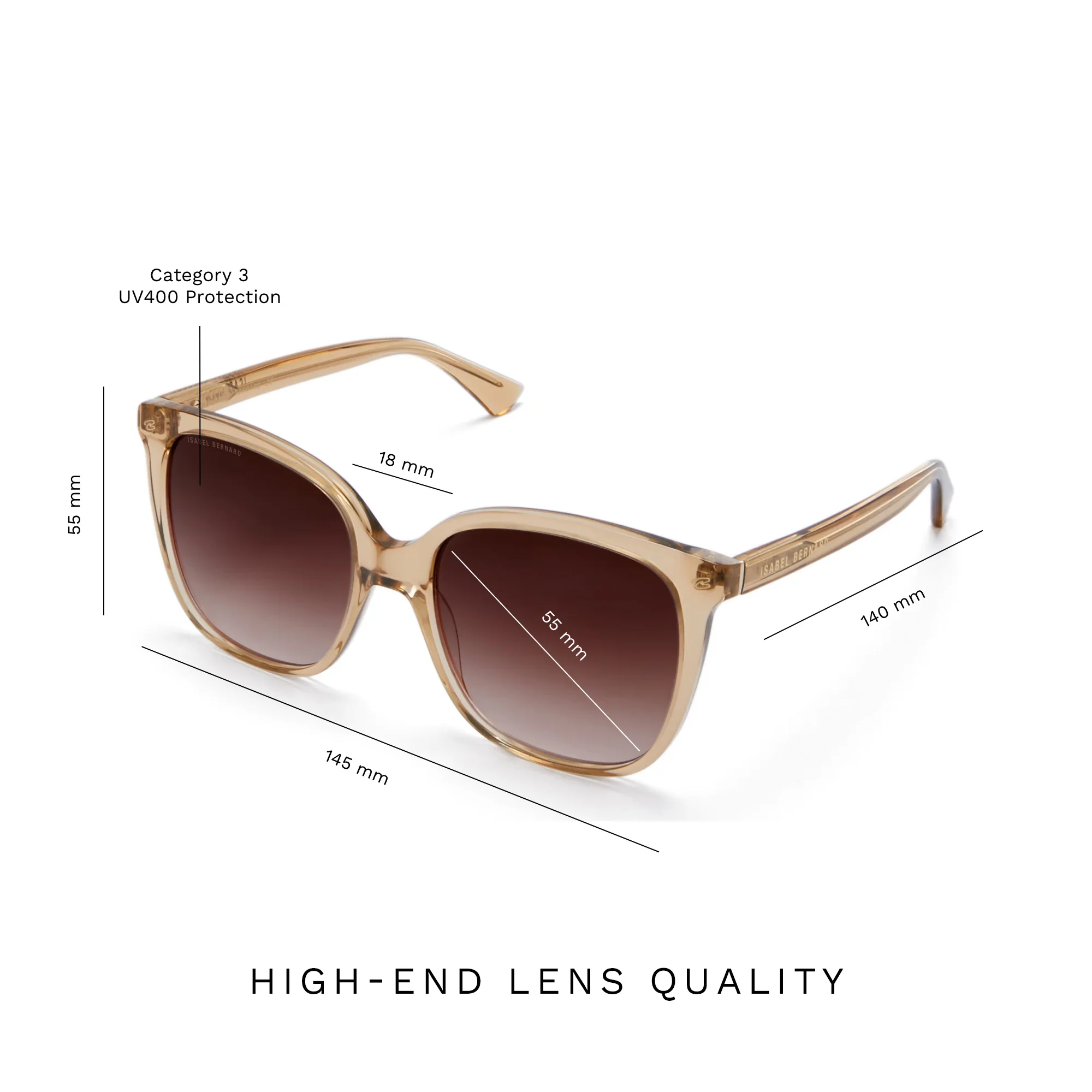 La Villette Raison transparant beige square sunglasses - Image 9