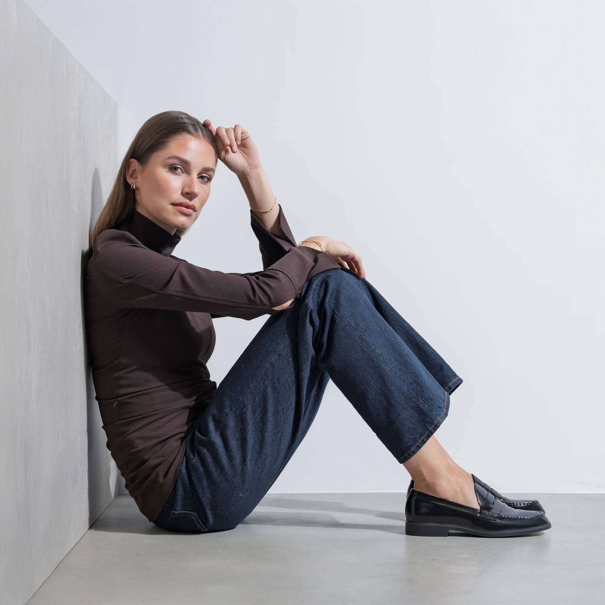 Vendôme Blandine black spazzolato leather loafers - Image 3