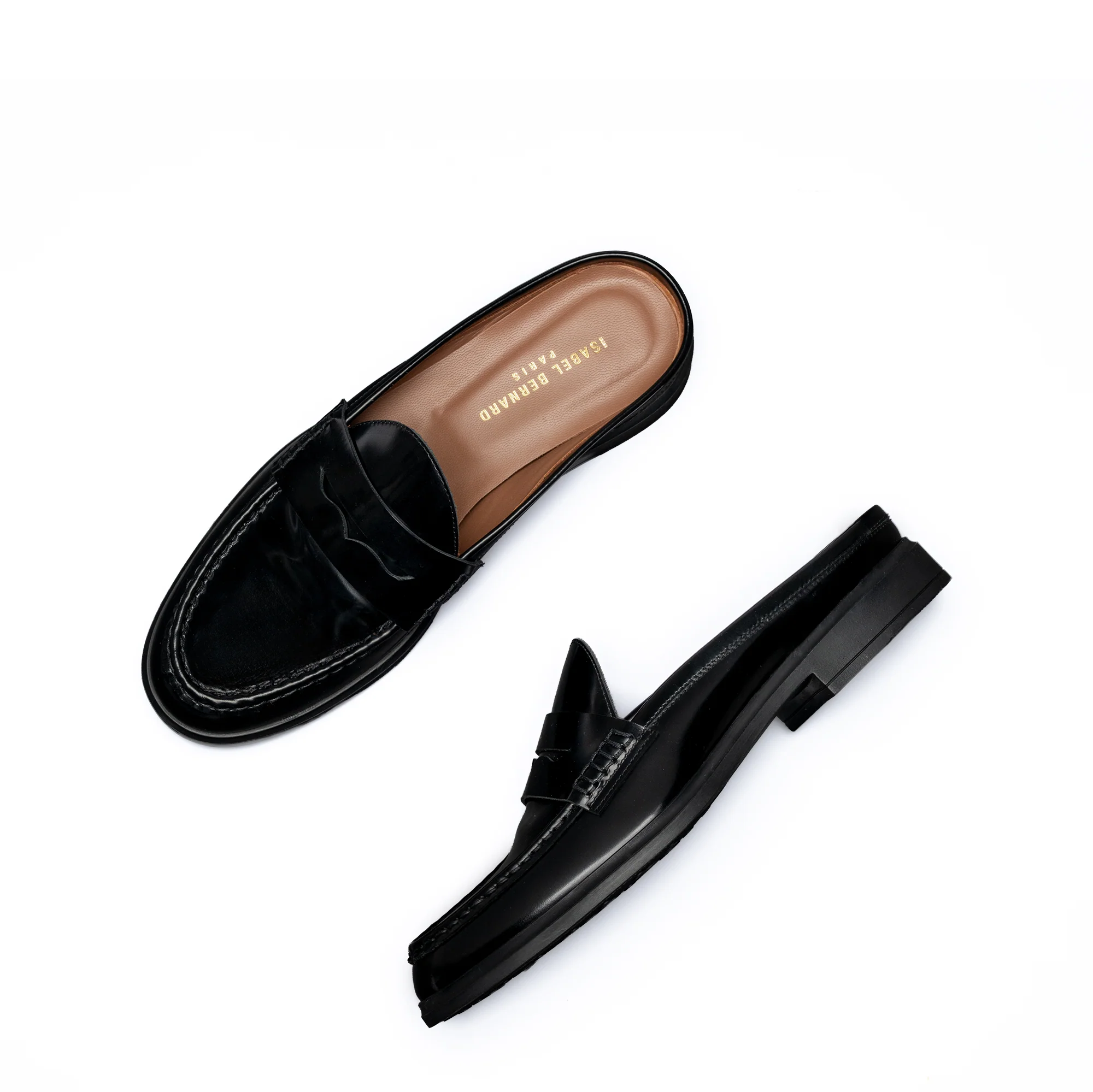 Vendôme Blandine black spazzolato leather mules - Image 12