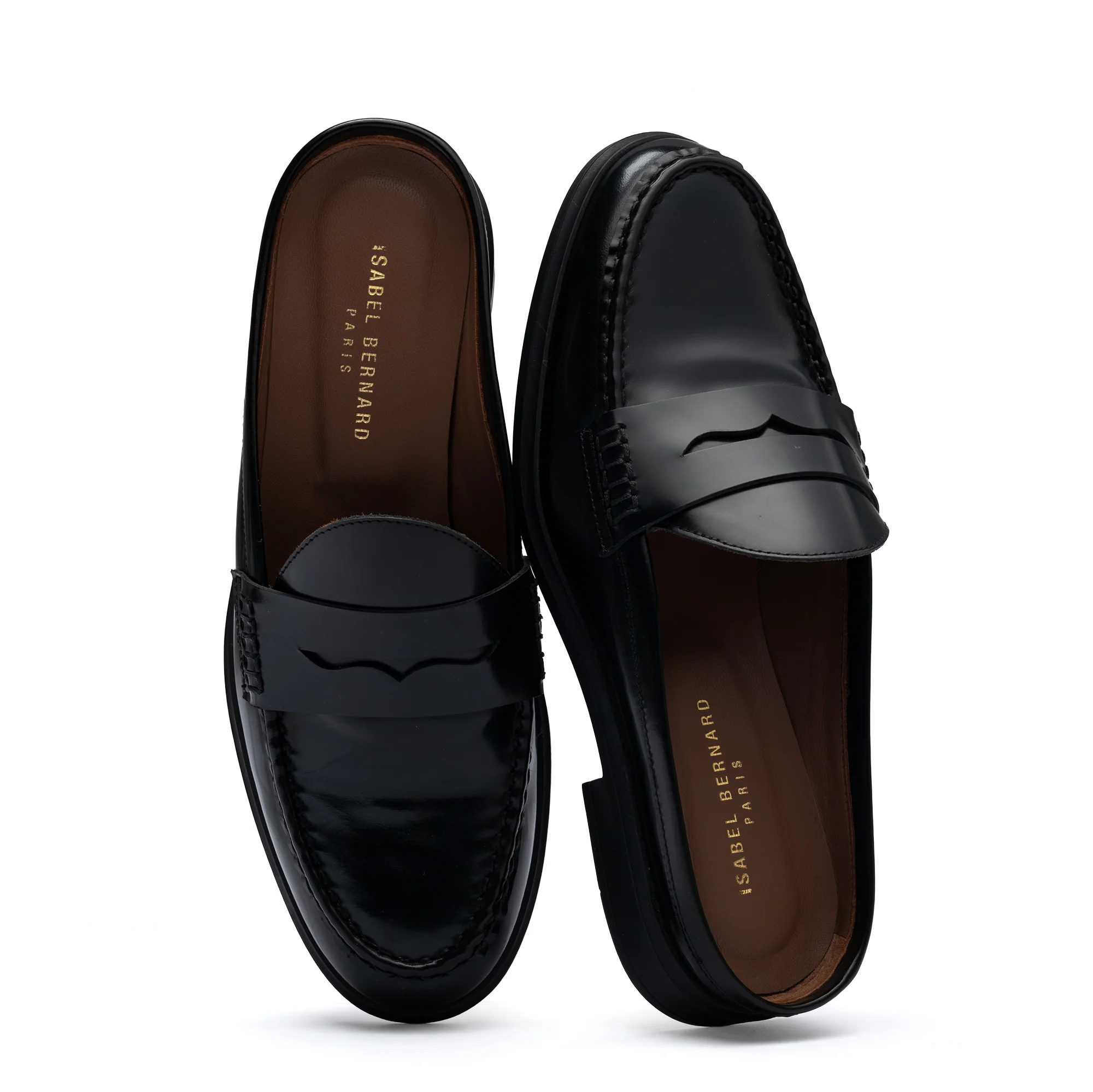 Vendôme Blandine black spazzolato leather mules - Image 9