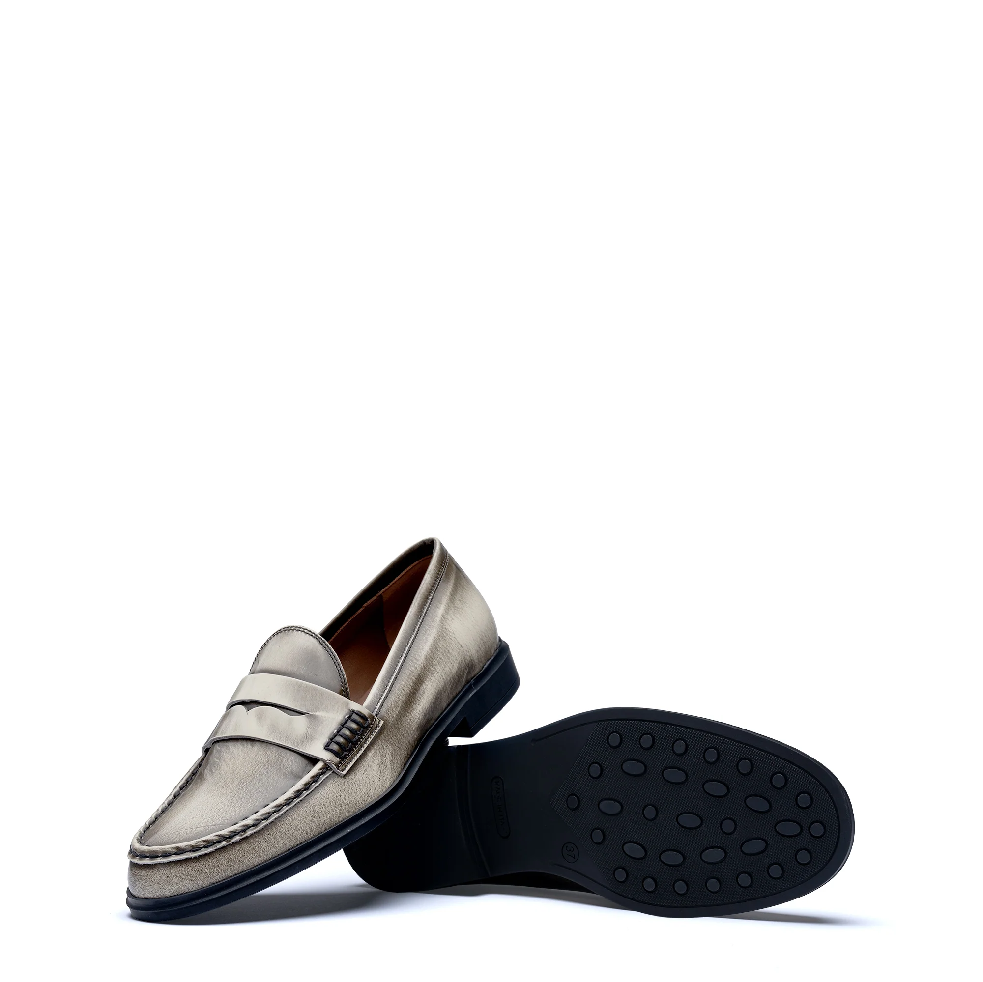 Vendôme Blandine cream spazzolato leather loafers - Image 6