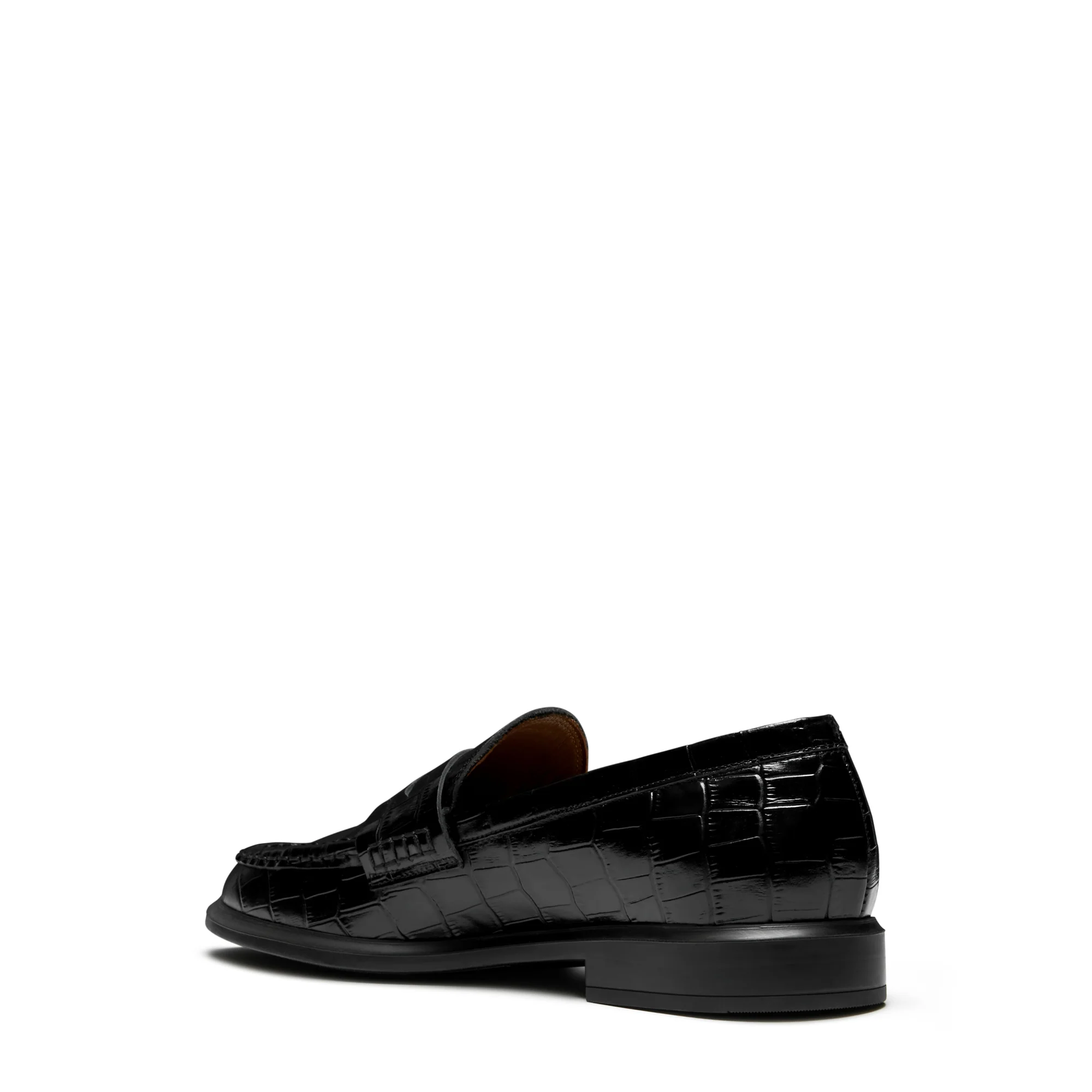 Vendôme Blandine croco black calfskin leather loafers - Image 4