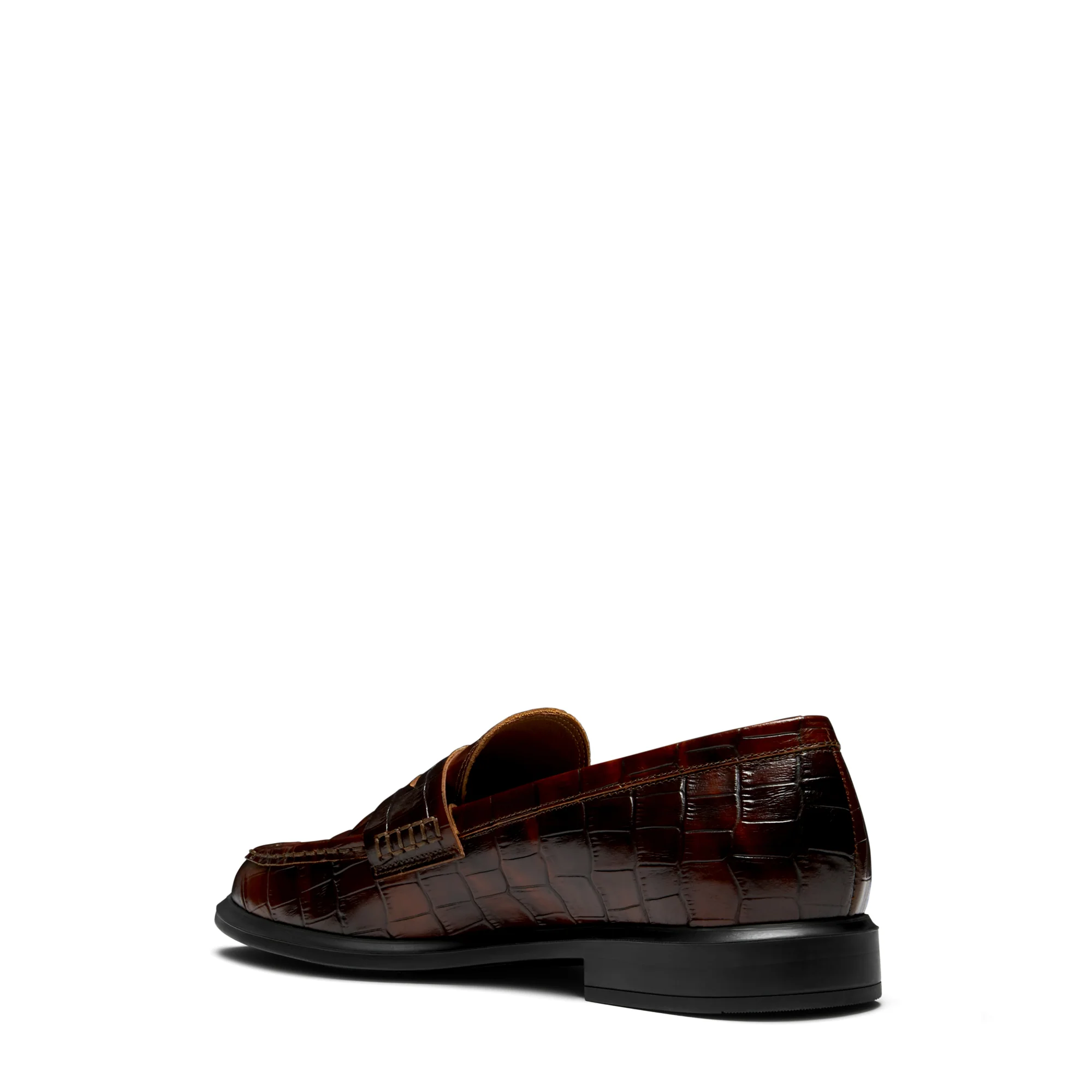 Vendôme Blandine croco brown calfskin leather loafers - Image 5