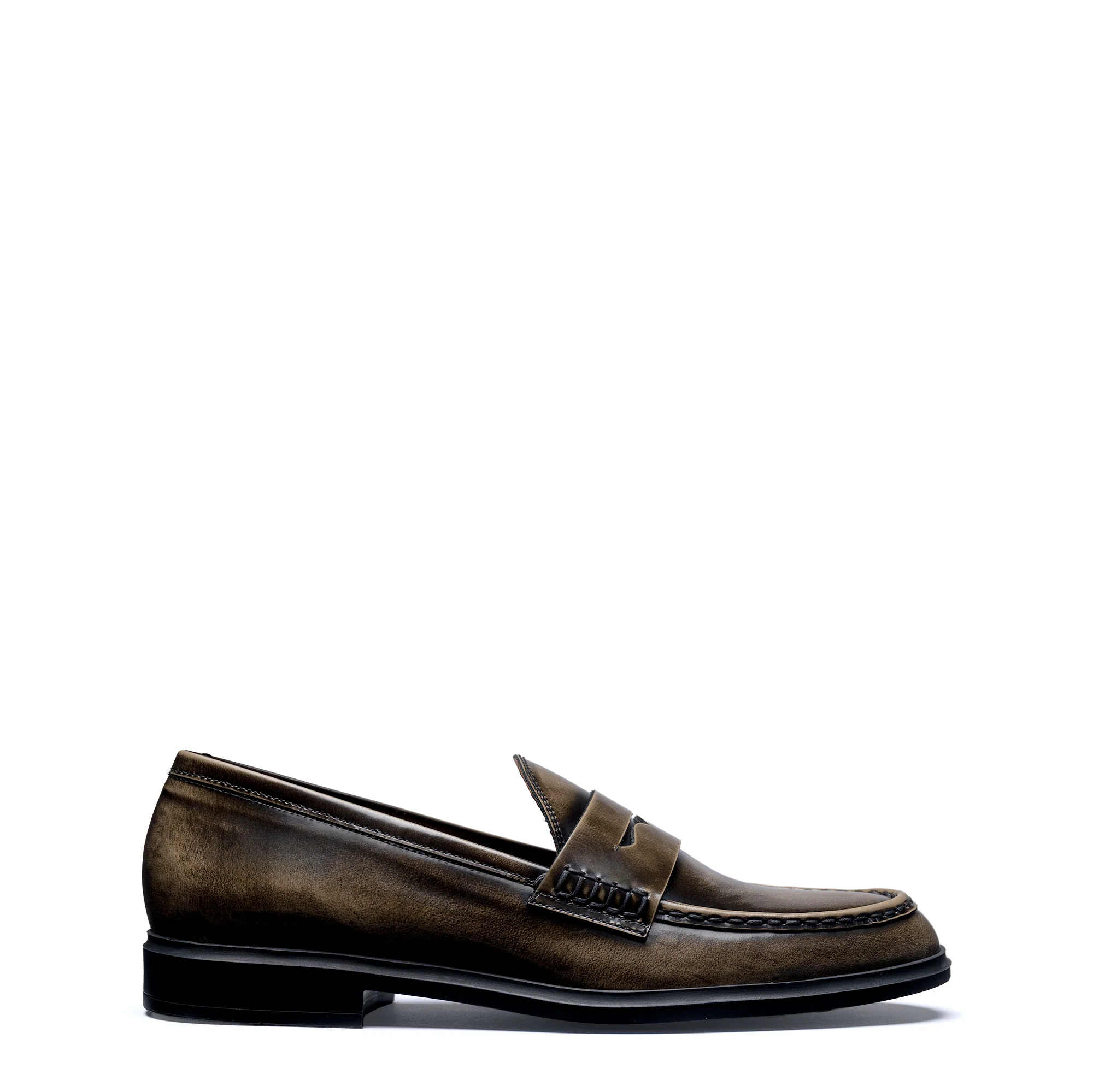 Vendôme Blandine mocha spazzolato leather loafers