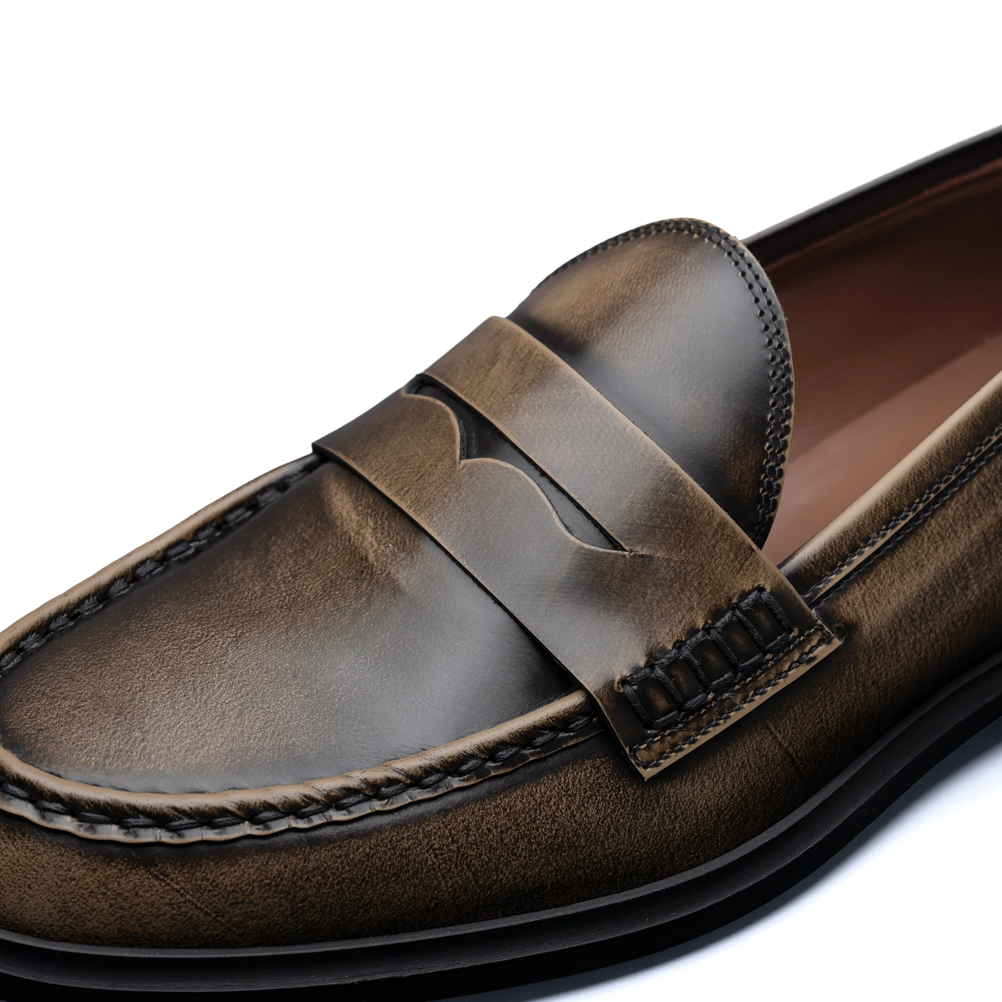Vendôme Blandine mocha spazzolato leather loafers - Image 8
