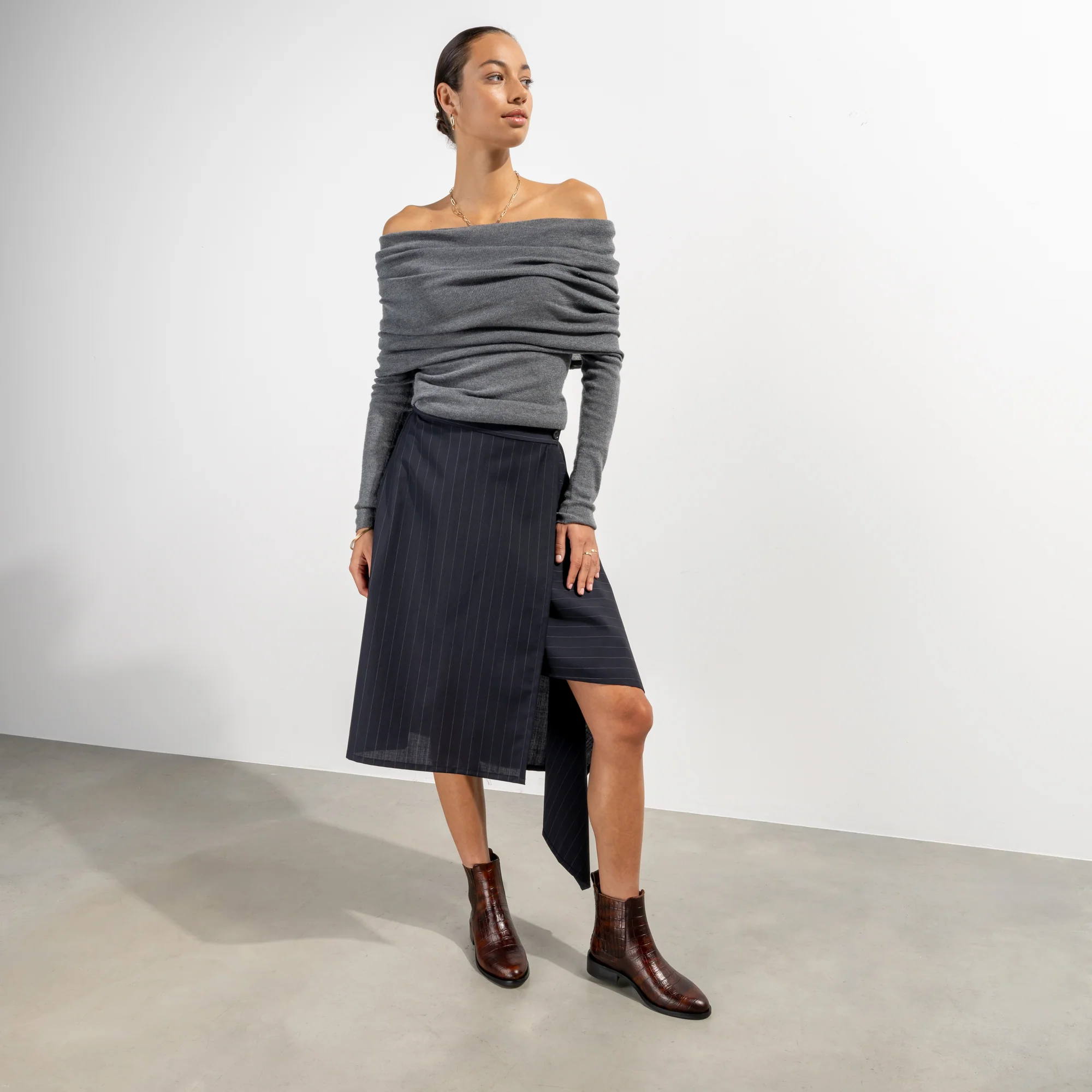 Vendôme Chey Croco Brown Calfskin Leather Chelsea Boots - Image 3