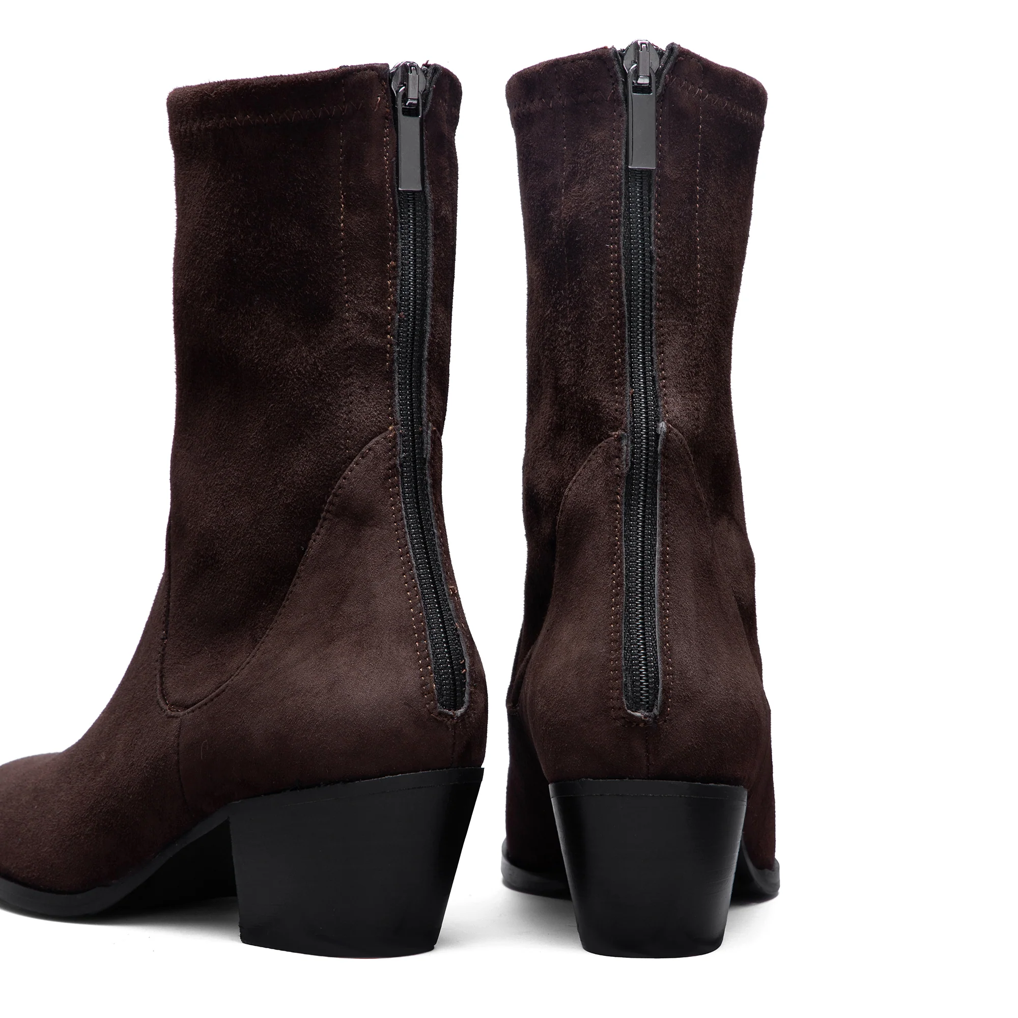 Vendôme Estelle Brown Stretch Suede Boots - Image 5