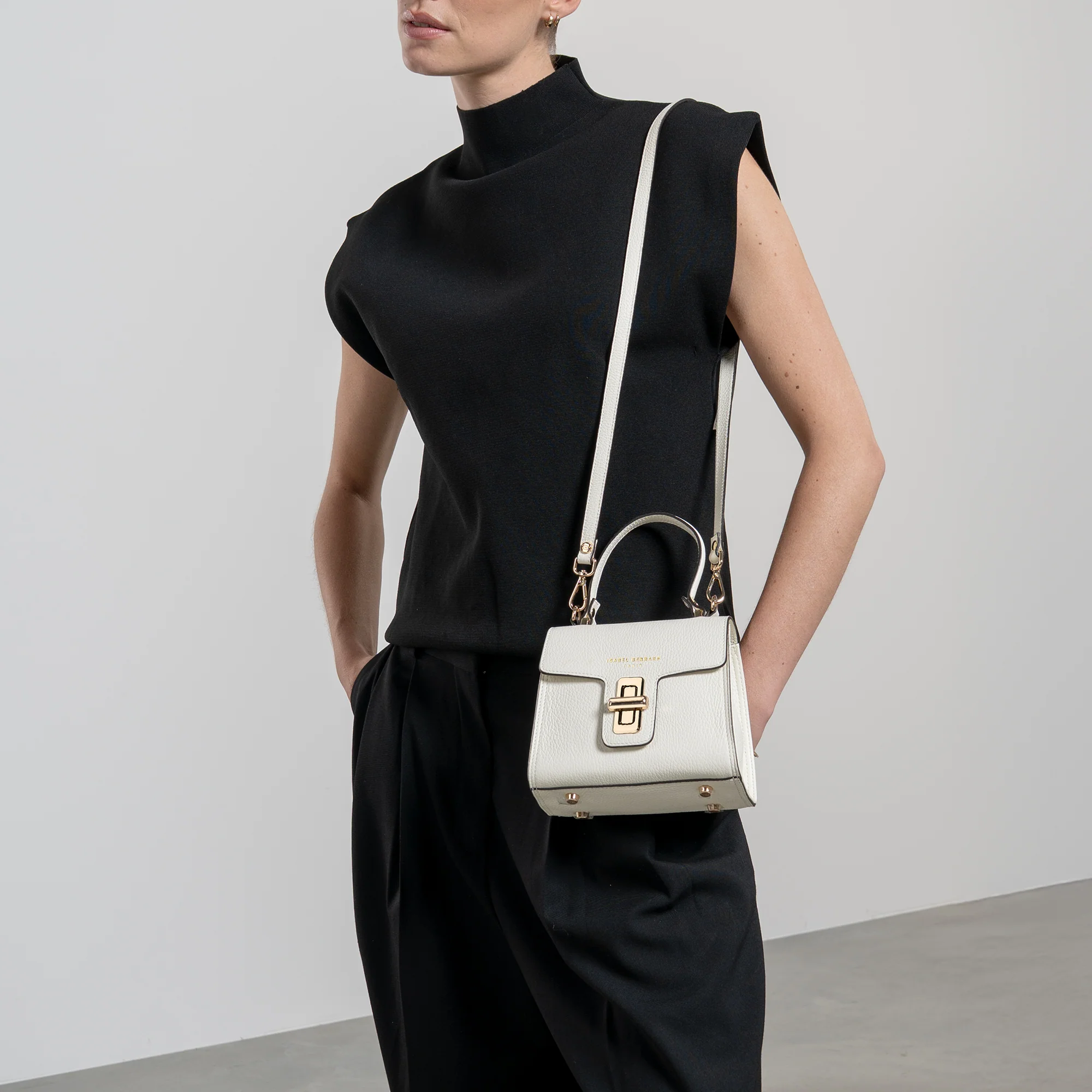 Femme Forte Simone Mini white leather handbag calfskin leather - Image 2