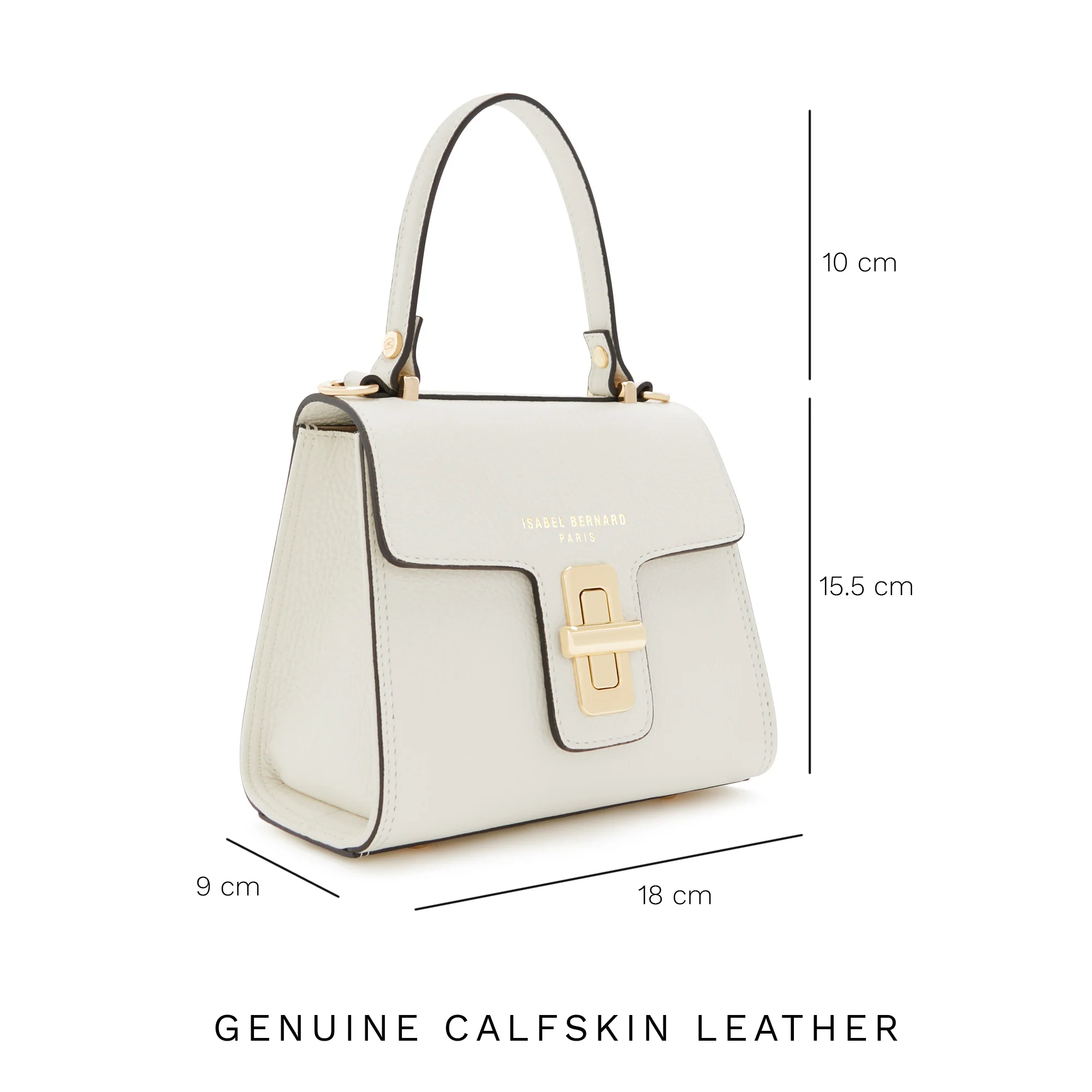 Femme Forte Simone Mini white leather handbag calfskin leather - Image 8