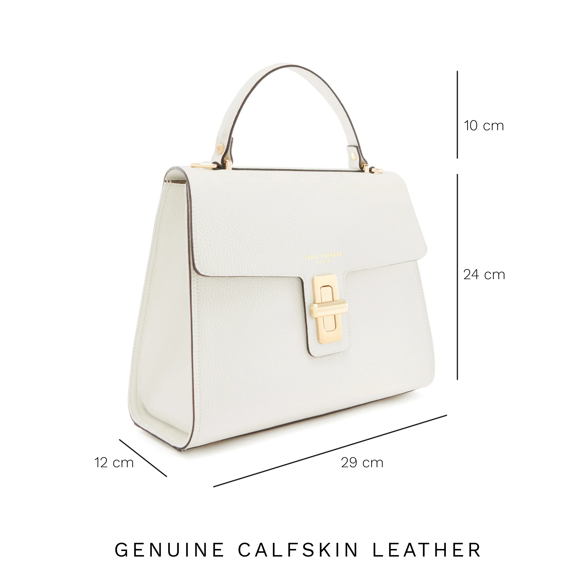 Femme Forte Simone Midi white leather handbag calfskin leather - Image 8
