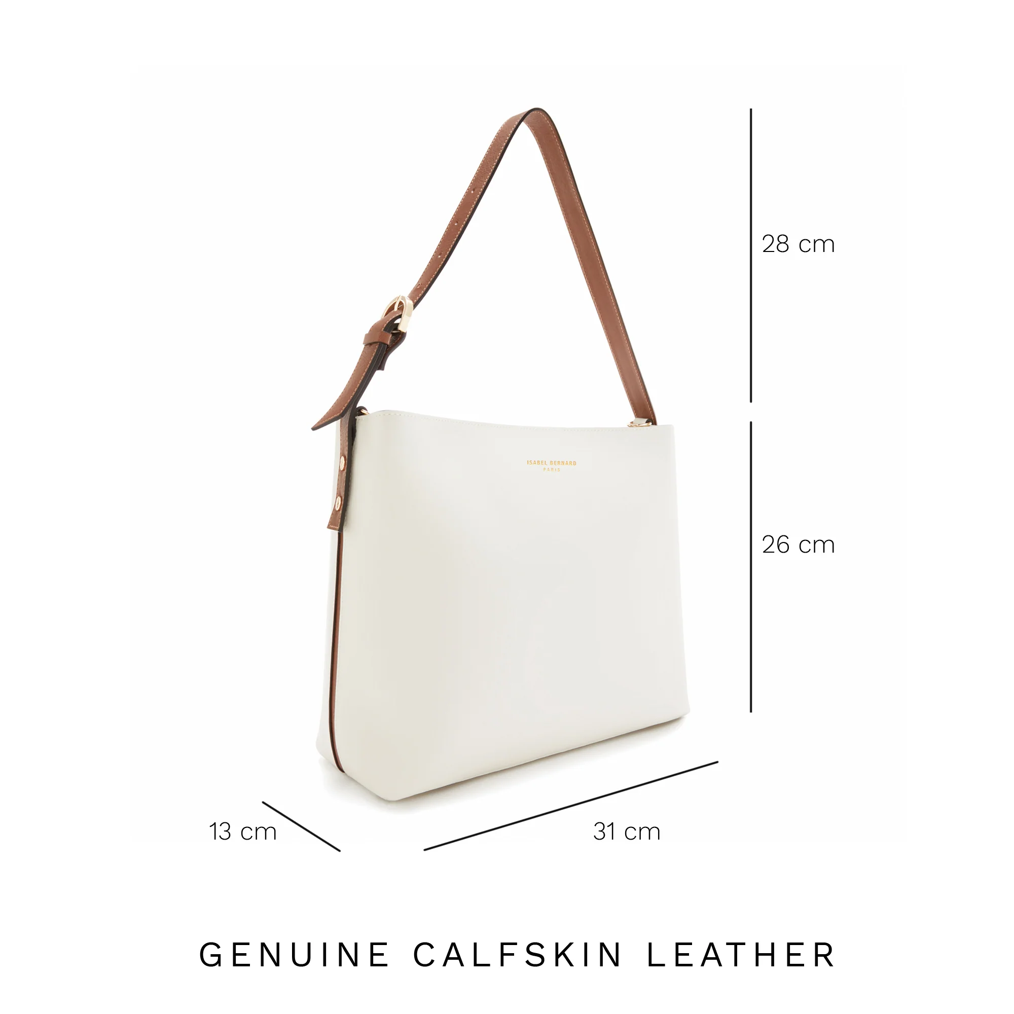 Honoré Adriane Midi white leather shoulder bag calfskin leather - Image 8